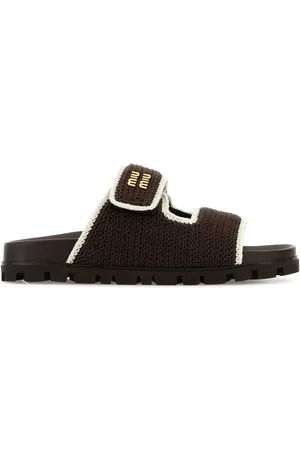Miu Miu Chocolate Crochet Slippers