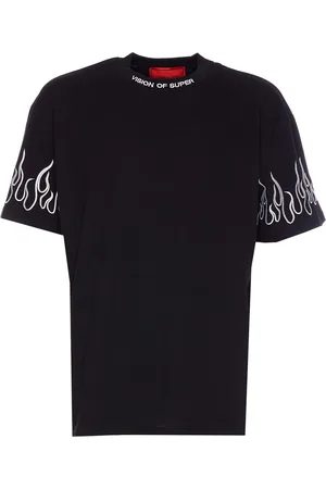 Vision Of Super Embroidered Flames T-shirt