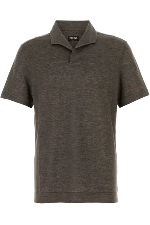 Ermenegildo Zegna Brown Linen Polo Shirt