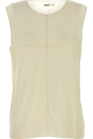 Khaite Cream Stretch Cupro Allo Top
