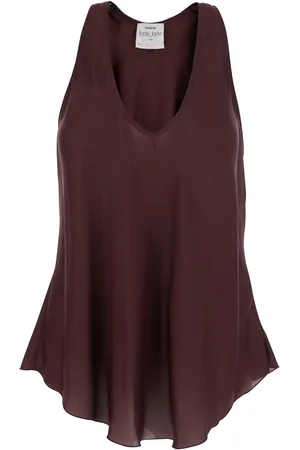 FORTE FORTE Forte_Forte Top With V-neck And Gathered Details In Silk Woman