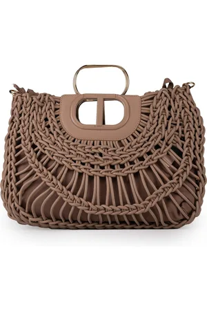 Twin-Set Leather Effect Woven Bag