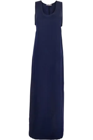 Jucca Blue Long Dress With U-neck And Back Closure In Viscose Blend Woman