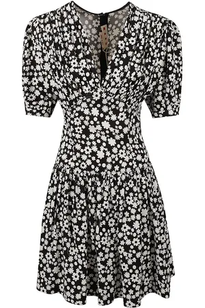 Marni Floral Print V-neck Short Dress