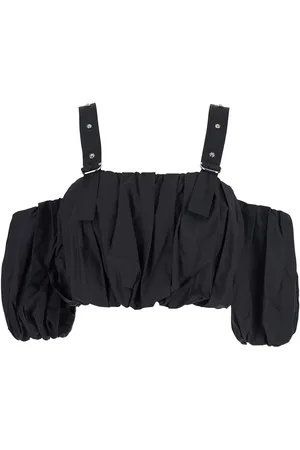 Pinko Raul Top With Adjustable Straps And Removable Sleeves In Cotton Woman