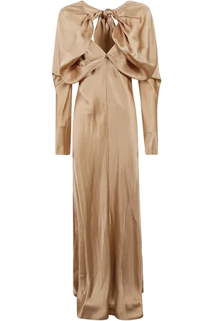 Alberta Ferretti Open Back Long-sleeved Dress