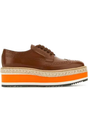 Prada Caramel Leather Lace-up Shoes