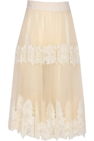 Elisabetta Franchi Tulle Skirt With Lace Decorations