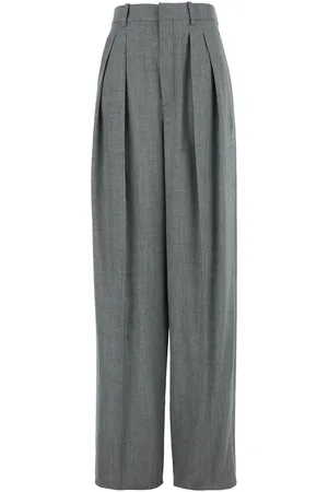 Saint Laurent Pants With Pences And Belt Loops In Wool Woman