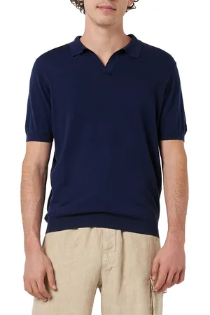 MC2 SAINT BARTH Navy Buttonless Knitted Polo Shirt Sloan