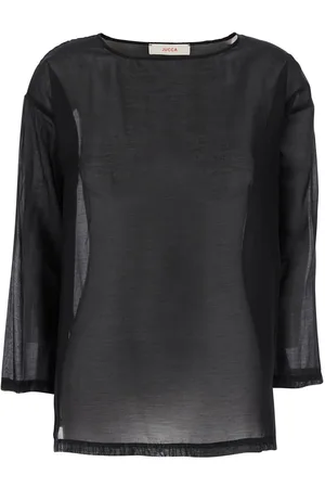 Jucca Blouse With Round Neckline And Dropped Shoulders In Cotton And Silk Blend Woman