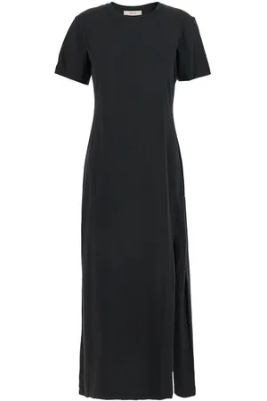 Jucca Dress With Round Neck And Front Single Slit In Cotton Woman