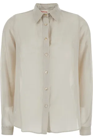 Jucca Shirt With Classic Collar And Button Closure In Cotton And Silk Blend Woman