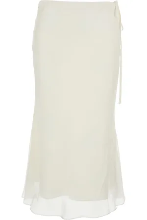 DUNST Skirt With Side Knot Closure And Semi-transparent Hem In Viscose Woman