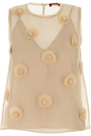 Max Mara Beige Organza Achille Top