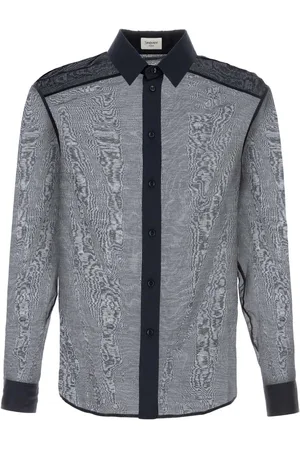Saint Laurent Navy Blue Cotton Blend Shirt