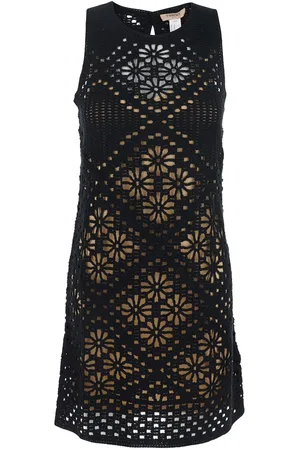 Twin-Set Dress With Knitted Design And All-over Floral Embroidery In Cotton Woman
