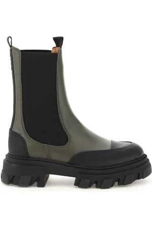 Ganni Leather Mid Chelsea Boots