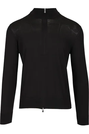 TAGLIATORE Cotton And Silk High Neck Zip Sweater