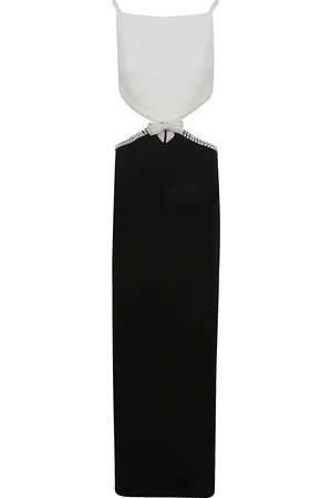 Self-Portrait Black And White Crepe Maxi Dress