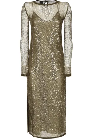 Pinko Sequin Mesh Midi Dress
