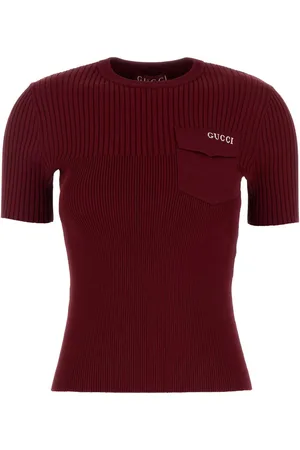 Gucci Tiziano Red Stretch Viscose Blend Sweater