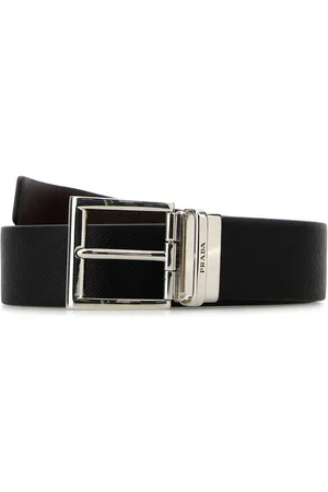 Prada Black Leather Reversible Belt