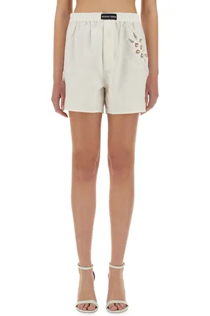 Marine Serre Upcycled Linen Shorts