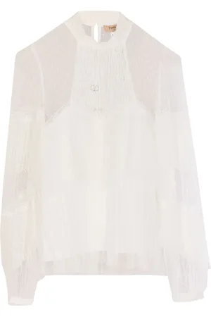 Twin-Set Tulle Blouse With Pleated Floats