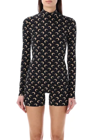 Marine Serre Moon Printed Jersey Highneck Top