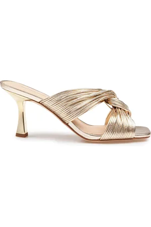 Michael Kors Alessia Mule In Metallic Leather Color Gold
