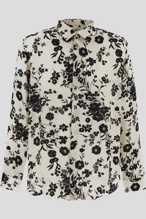LANEUS Floral Print Long Sleeve Shirt