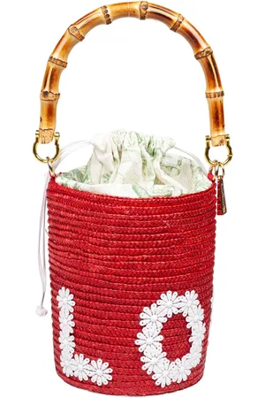 LaMILANESA Love Bucket Bag In Straw Color