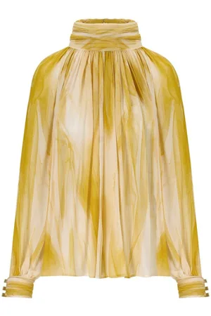 Elisabetta Franchi Tulle Printed Crepon Blouse