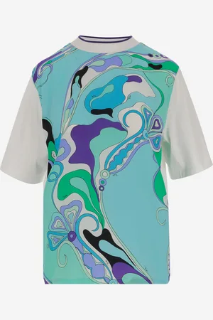Puccini Cotton T-shirt With Orchid Print