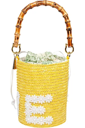 LaMILANESA Love Bucket Bag In Straw Color