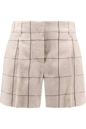 Brunello Cucinelli Linen Shorts With Sequins Embroidery