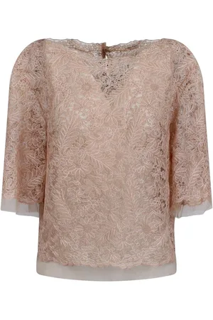 ERMANNO SCERVINO Floral Lace Short-sleeved Blouse