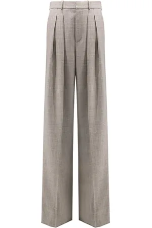 Saint Laurent Certified Wool Trousers With Wide Leg