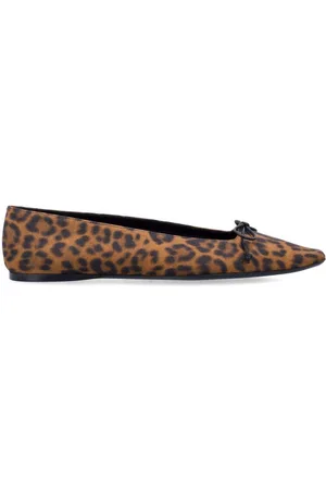 Saint Laurent Poppy Square Toe Ballerinas
