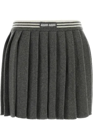 Miu Miu Dark Grey Cashmere Blend Mini Skirt