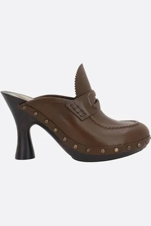 Burberry Potter Clogs In Smooth Leather