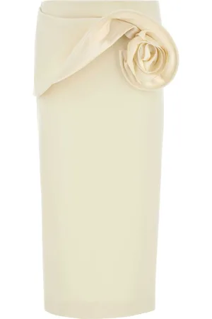 MAGDA BUTRYM Ivory Stretch Polyester Skirt