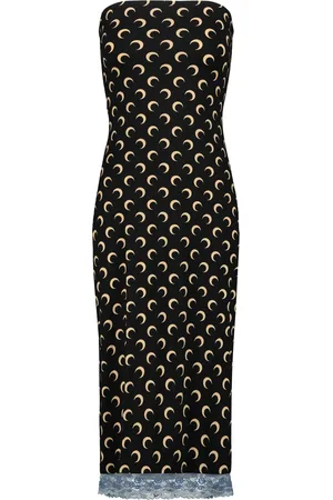 Marine Serre Bustier Dress Moon Print