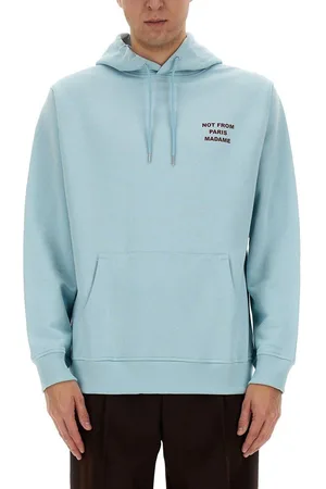 Drôle de Monsieur Slogan Printed Drawstring Hoodie
