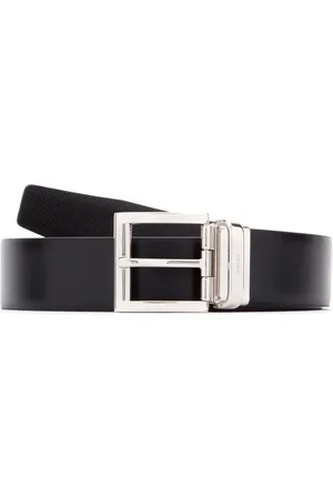 Prada Black Leather Reversible Belt