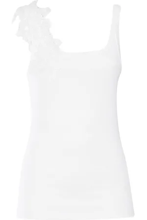 Ermanno Firenze Rebrode Lace Ribbed-knit Vest
