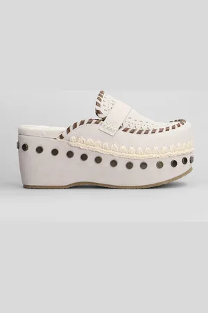 Mou Clog Leather Slipper-mule In Suede
