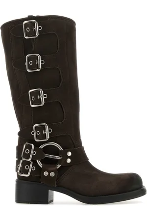 Miu Miu Dark Brown Suede Boots
