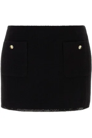 Miu Miu Logo-patch Sequin-trim Mini Skirt